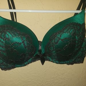 Victoria secret bombshell green and black lace